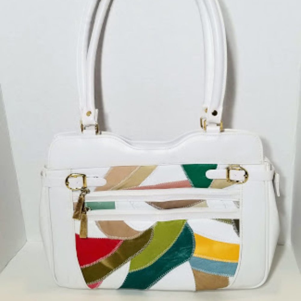 Totally 80's Patch Geometric Pattern Purse - image 2